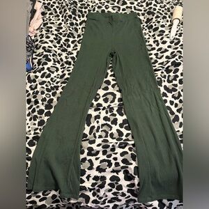 Aerie Green Flare Pants